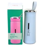 Water bottle 400ml leak proof, glass water bottle with (1 pc / Light Blue Color)